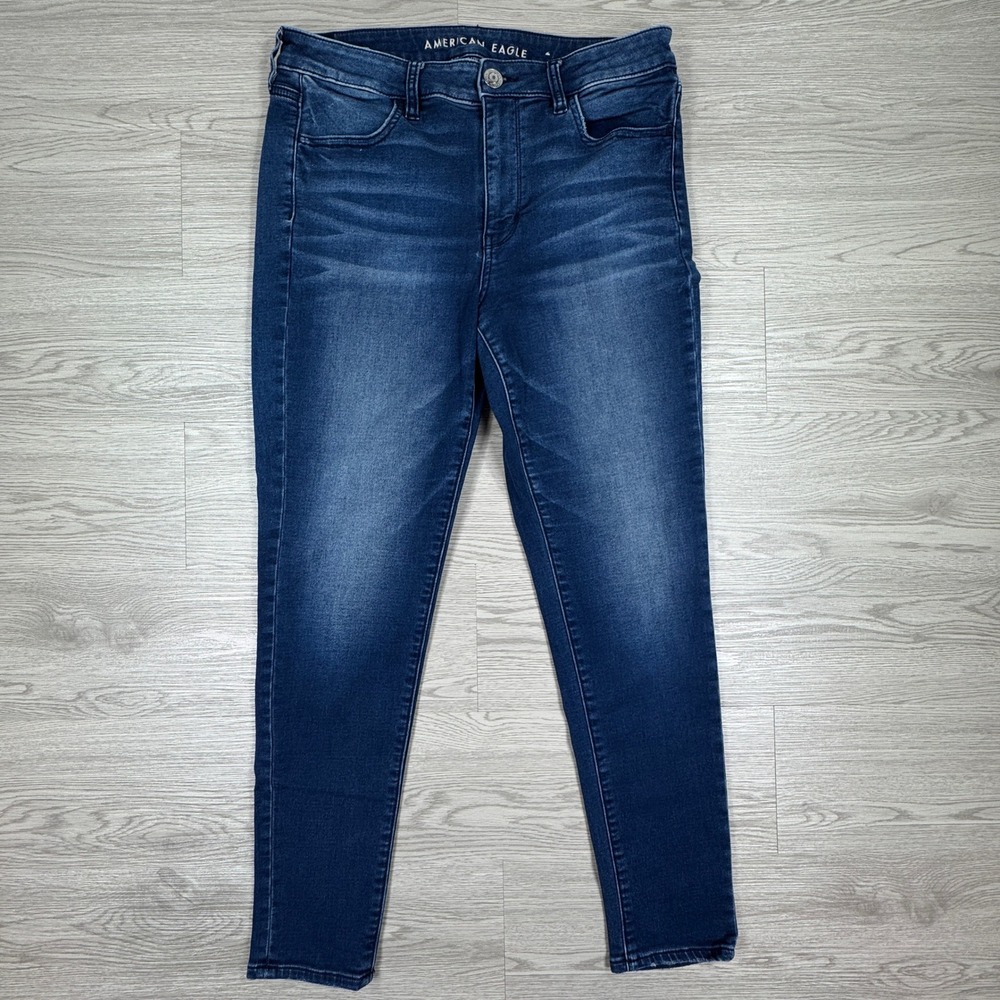 American Eagle Womens Jeans Hi-Rise Jegging Blue 12 Super Stretch Denim